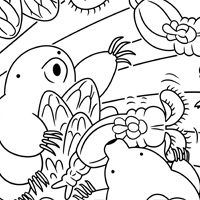 Moss microfauna coloring sheet preview